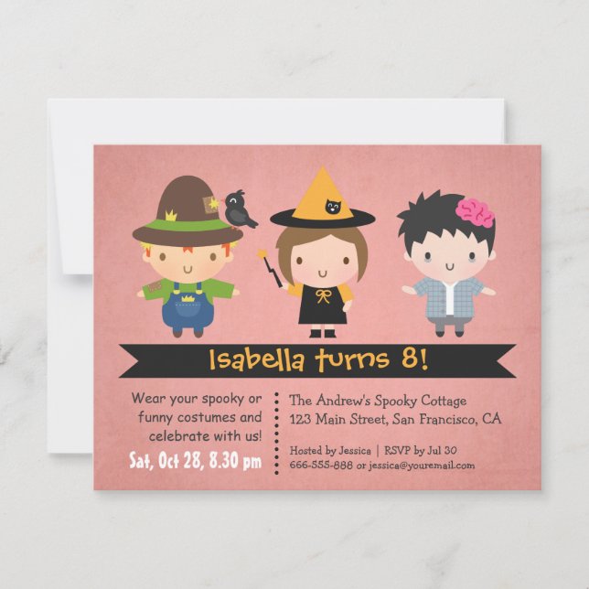 Cartes d'invitation à une fête d'anniversaire tenu (Devant)