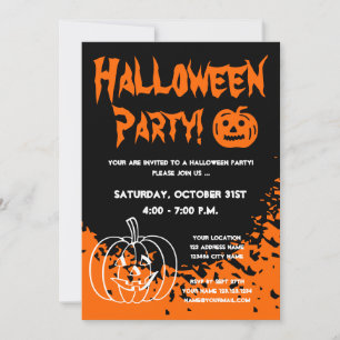 Cartes d'invitation à une fête d'Halloween avec ci