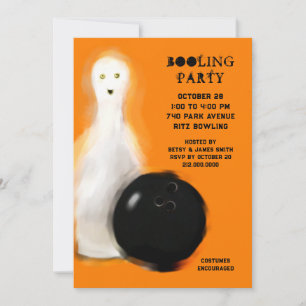 Cartes d'invitation à une soirée de bowling Hallow