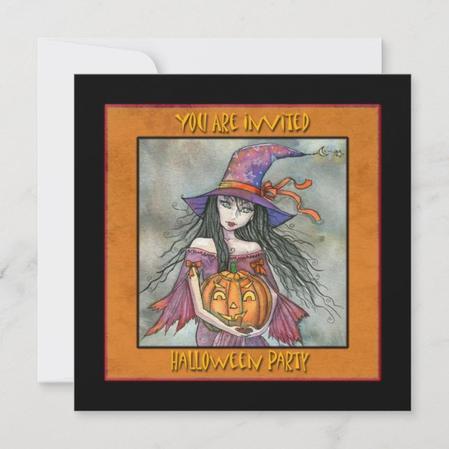 Cartes d'invitation à une soirée d'Halloween (Devant)