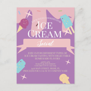 Cartes d'invitation amusantes pour la fête de glac