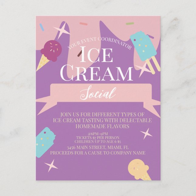 Cartes d'invitation amusantes pour la fête de glac (Devant)