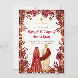 Cartes d'invitation Anand Karaj Cartes de mariage
