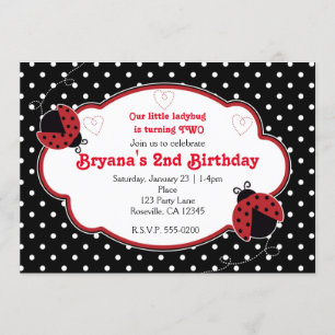 Cartes d'invitation anniversaire rouge et noir coc