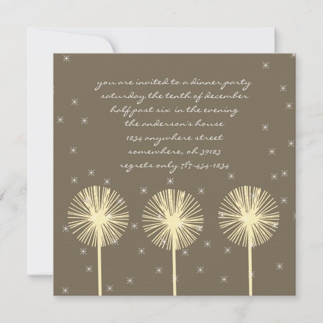 Cartes d'invitation Aqua Green Dandelion  pour dîn (Devant)