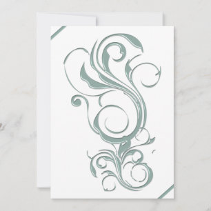 Cartes d'invitation aspect gaufrage Jade Gris