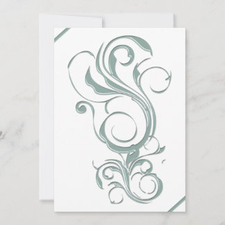 Cartes d'invitation aspect gaufrage Jade Gris