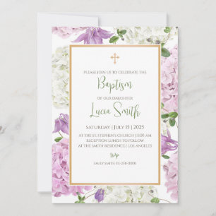 Cartes d'invitation au baptême pour filles