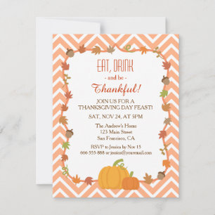 Cartes d'invitation au dîner de Thanksgiving de Ch
