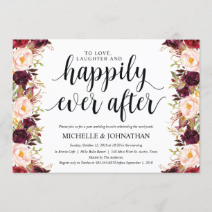 Cartes d'invitation au mariage de style burgundy r