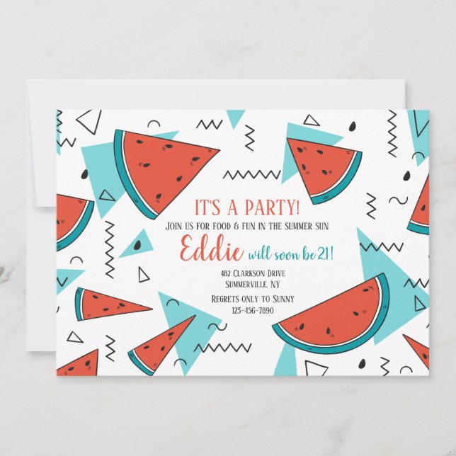 Cartes d'invitation au melon d'été (Devant)