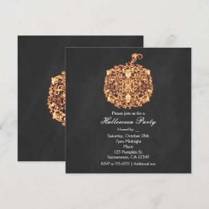 Cartes d'invitation automne citrouille lueur orang