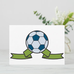 Cartes d'invitation avec ballon de football et rub