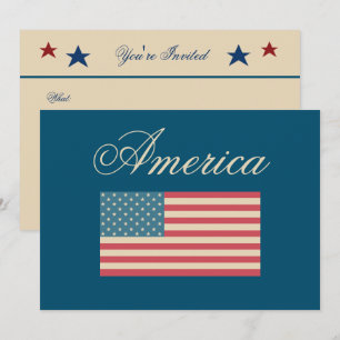 Cartes d'invitation avec drapeau américain patriot