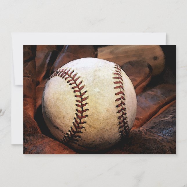 Cartes d'invitation avec œuvre d'art de baseball (Devant)