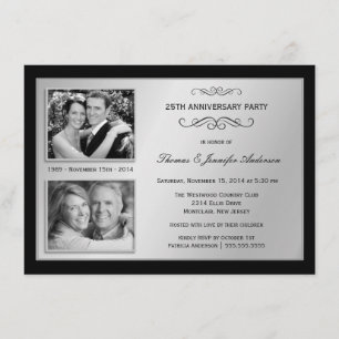 Cartes d'invitation avec photos du passé et du pré