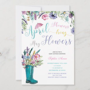 Cartes d'invitation Avril Pluies Mai Fleurs