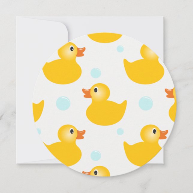 Cartes d'invitation baby shower canard en caoutcho (Devant)