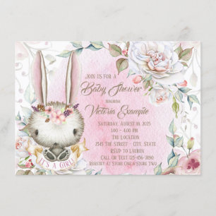 Cartes d'invitation Baby Shower Lapin de Pâques
