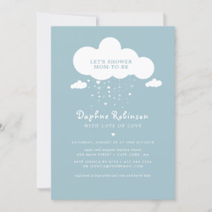 Cartes d'invitation Baby shower nuageux