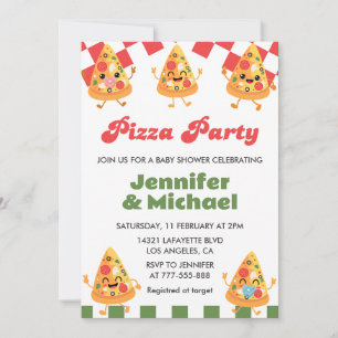 Cartes d'invitation Baby Shower Pizza Fête de pizz