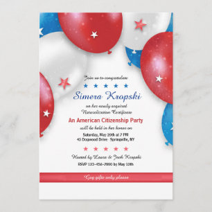 Cartes d'invitation Ballons Patriotiques