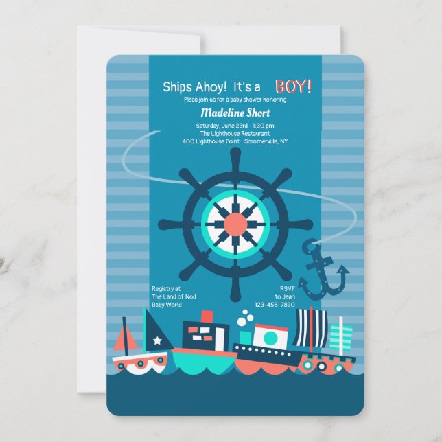 Cartes d'invitation Bateaux Jouets (Devant)