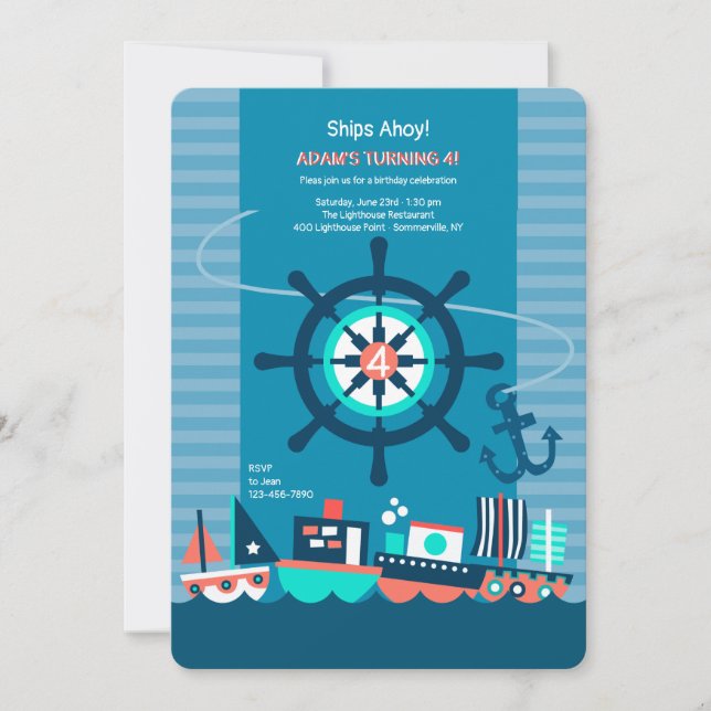 Cartes d'invitation Bateaux Jouets (Devant)