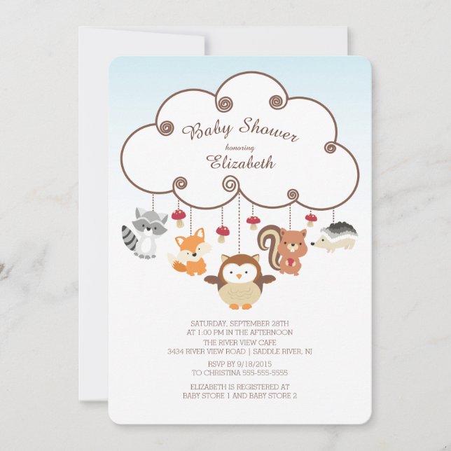 Cartes d'invitation Bébé pour une Baby Shower avec (Devant)