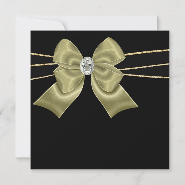 Cartes d'invitation Black Gold Black pour toutes o (Devant)