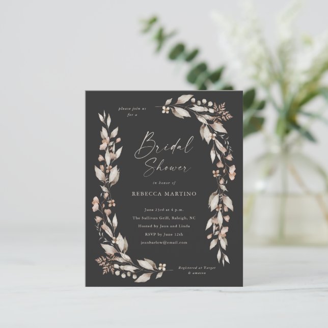 Cartes d'invitation Bohème Fleur de Budget pour En (Debout devant)