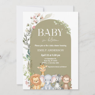 Cartes d'invitation Boho Jungle Safari Animaux pou