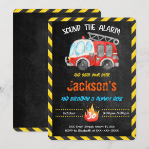 Cartes d'invitation Camion de pompiers