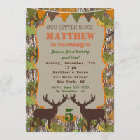 Cartes d'invitation camouflage pour fête d'anniver