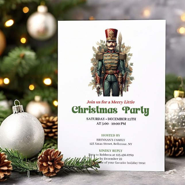Cartes d'invitation chic de Noël victorien pour un (Chic Victorian Christmas Nutcracker Party Invites)