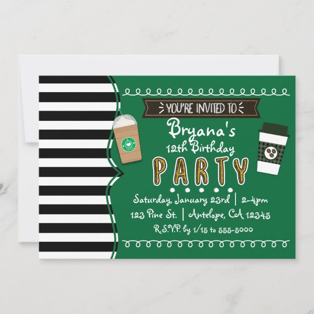 Cartes d'invitation chic pour fête d'anniversaire  (Devant)