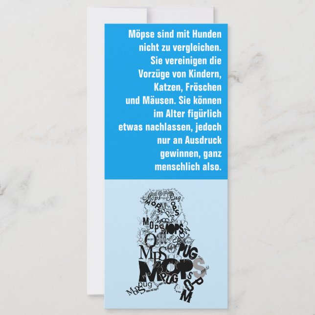 Cartes d'invitation Chien Carlin (Devant)