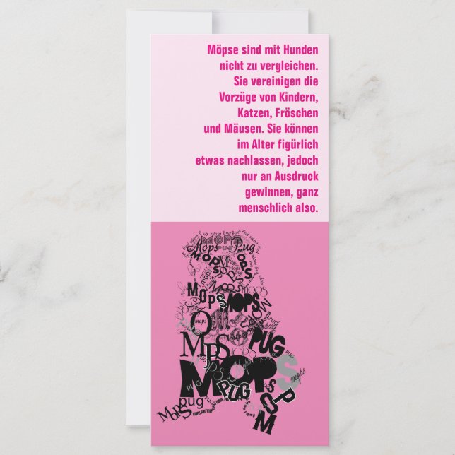 Cartes d'invitation Chien Carlin (Devant)