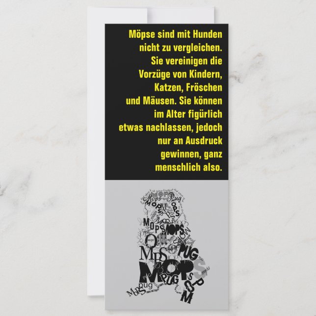 Cartes d'invitation Chien Carlin (Devant)
