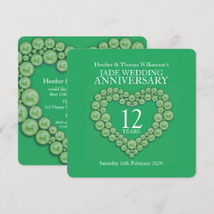 Cartes d'invitation coeur pour les 12 ans de maria