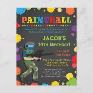 Cartes d'invitation colorées pour une fête d'anniv