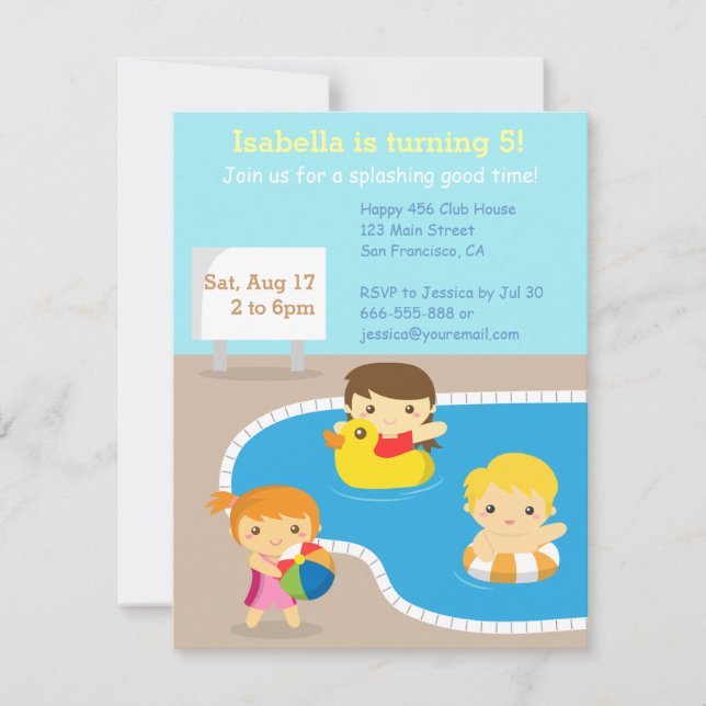 Cartes d'invitation colorées pour une fête d'anniv (Devant)