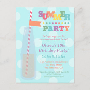 Cartes d'invitation colorées pour une fête d'anniv