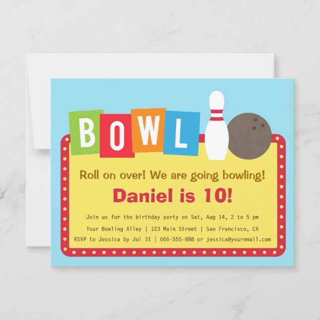 Cartes d'invitation colorées pour une fête d'anniv (Devant)