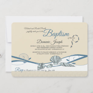 Cartes d'invitation Coquillages au bord du rivage