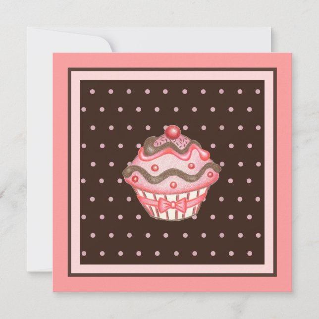 Cartes d'invitation Cupcake (Devant)