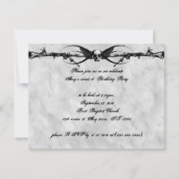 Cartes d'invitation Cyber Goth Crâne ailé Fil de f