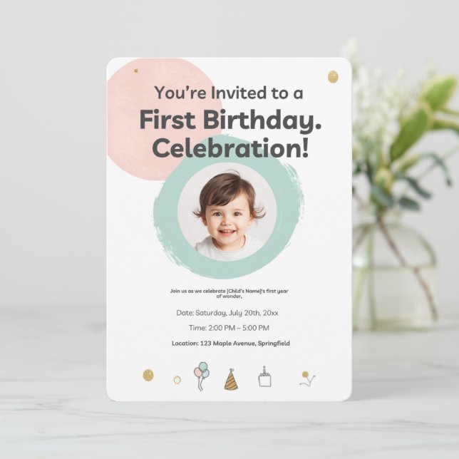 Cartes d'invitation d'anniversaire (Debout devant)