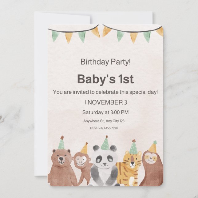 Cartes d'invitation d'anniversaire  (Devant)