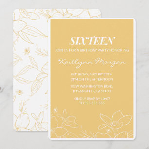 Cartes d'invitation d'anniversaire 16 ans modernes